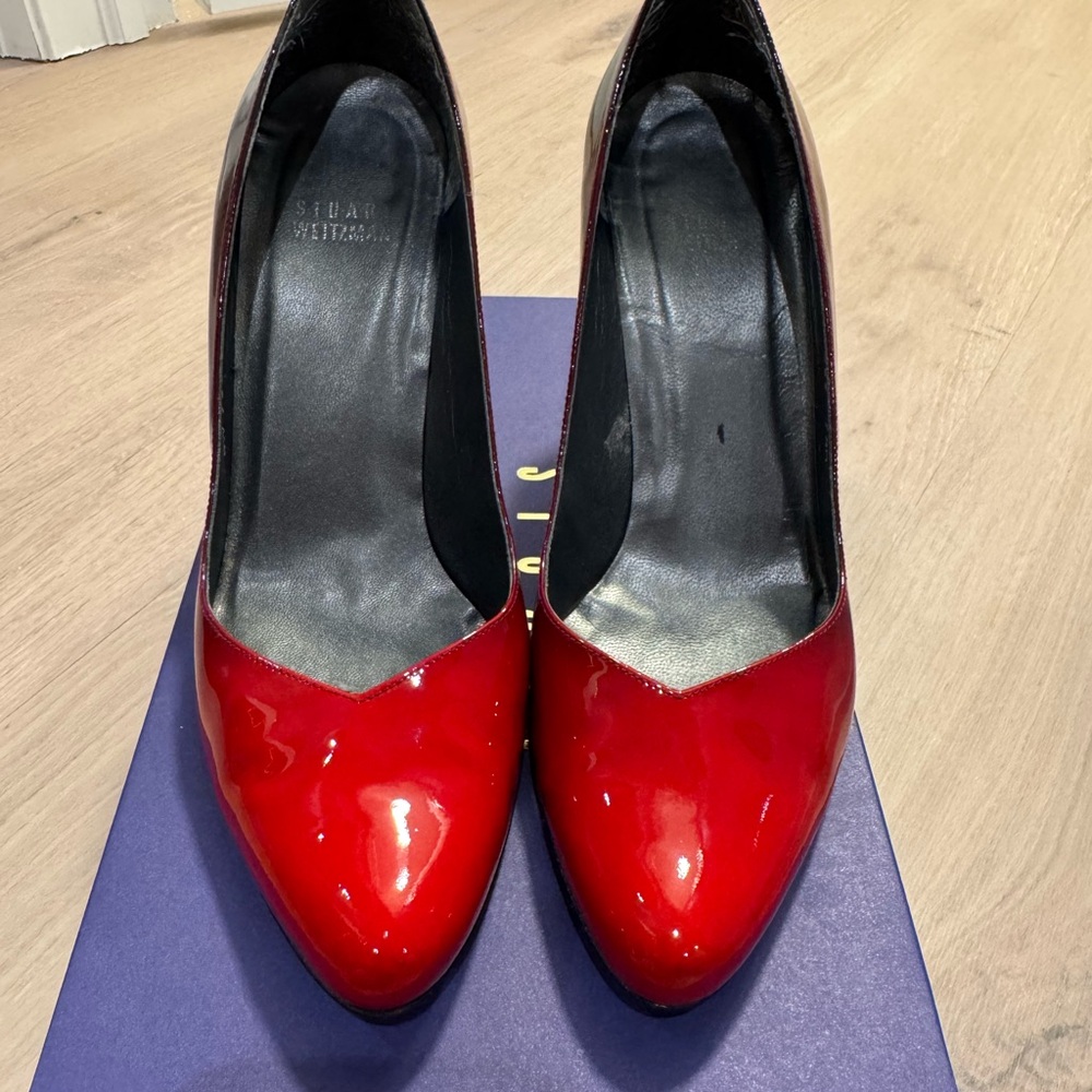 Stuart Weitzman Red Patent Leather Heels Size 7.5
